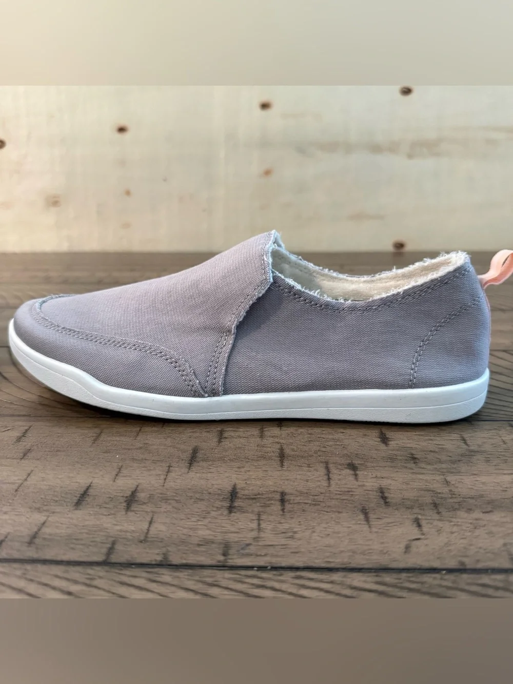 New Vionic Malibu Grey Canvas Slip-On Comfort Sneakers